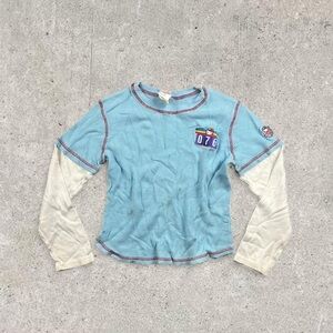 Sanrio Blue and Cream Patchwork Blouse